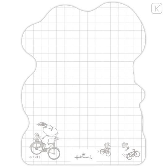 Japan Peanuts Die-cut Memo - Snoopy & Woodstock : Happy Journey Cycling - 2