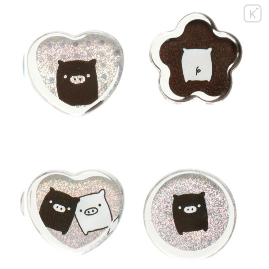 Japan San-X Sparkly Marble Sticker Flakes - Monochrome Boo - 3