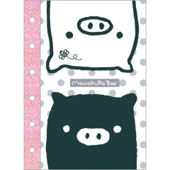 Japan San-X 6 Hole Sticker Notebook - Monochrome Boo