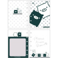 Japan San-X 6 Hole Sticker Notebook - Monochrome Boo - 2