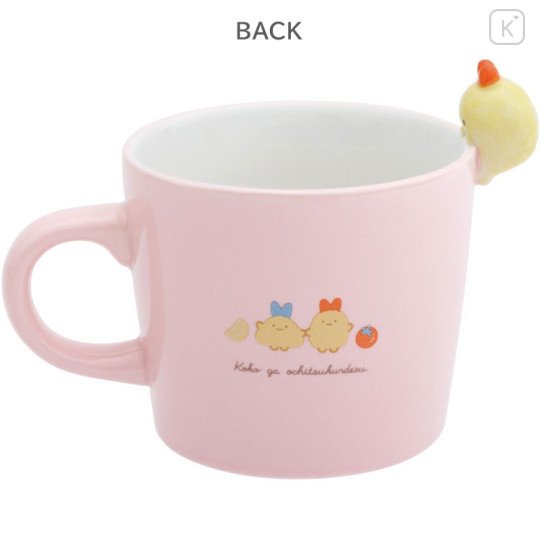 Japan San-X Ceramic Mug with Nokkari Figure - Sumikko Gurashi : Ebifurai no Shippo Fried Shrimp Tail Pink - 2