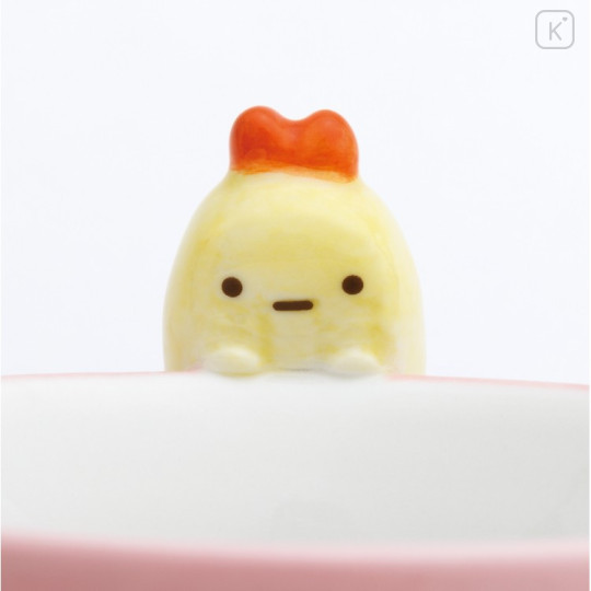 Japan San-X Ceramic Mug with Nokkari Figure - Sumikko Gurashi : Ebifurai no Shippo Fried Shrimp Tail Pink - 3
