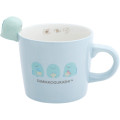 Japan San-X Ceramic Mug with Nokkari Figure - Sumikko Gurashi : Tokage Blue - 1