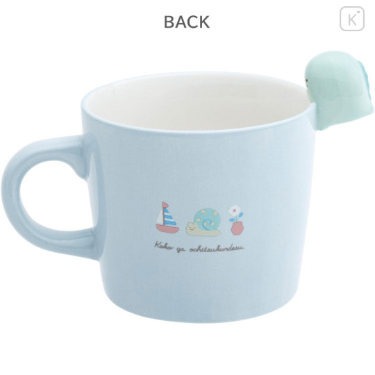 Japan San-X Ceramic Mug with Nokkari Figure - Sumikko Gurashi : Tokage Blue - 2