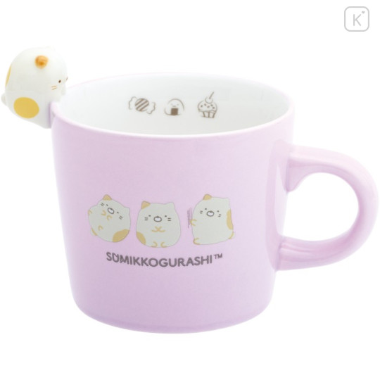 Japan San-X Ceramic Mug with Nokkari Figure - Sumikko Gurashi : Neko - 1