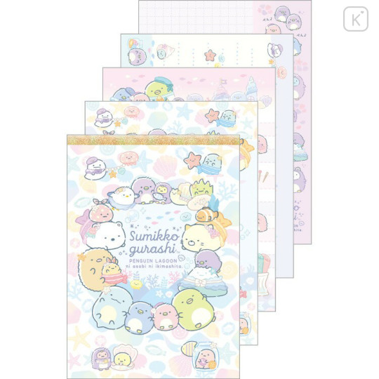 Japan San-X A6 Notepad - Sumikko Gurashi : Penguin Lagoon Relax - 1