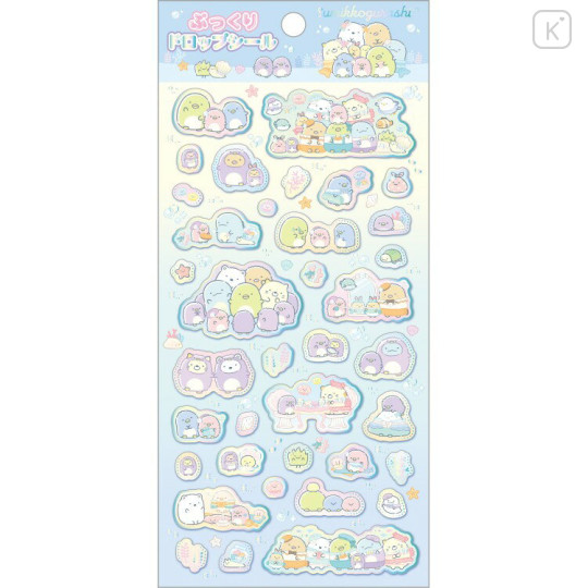 Japan San-X Puffy Sticker - Sumikko Gurashi : Penguin Lagoon Companion Aurora Blue - 1