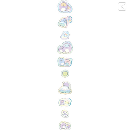 Japan San-X Puffy Sticker - Sumikko Gurashi : Penguin Lagoon Companion Aurora Blue - 2