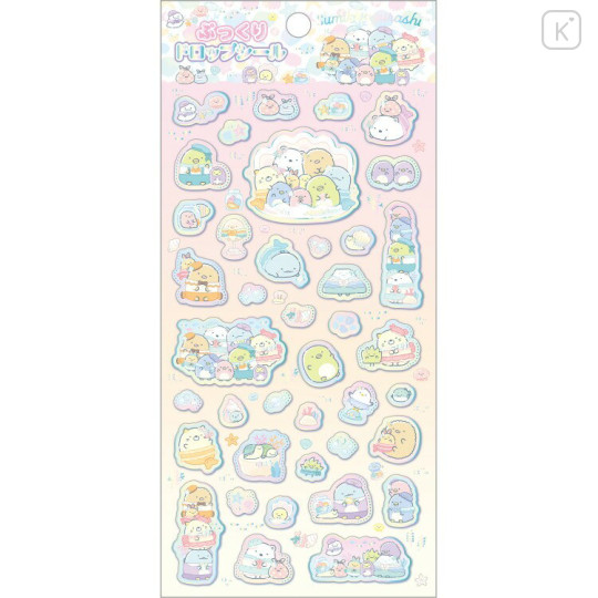 Japan San-X Puffy Sticker - Sumikko Gurashi : Penguin Lagoon Companion Aurora Pink - 1
