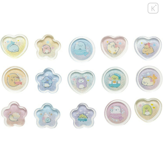 Japan San-X Sparkly Marble Sticker Flakes - Sumikko Gurashi : Penguin Lagoon Characters - 2