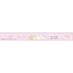Japan San-X Slim Ruler 15cm - Sumikko Gurashi : Ribbon Sky Party Pink