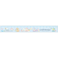 Japan San-X Slim Ruler 15cm - Sumikko Gurashi : Ribbon Sky Party Blue