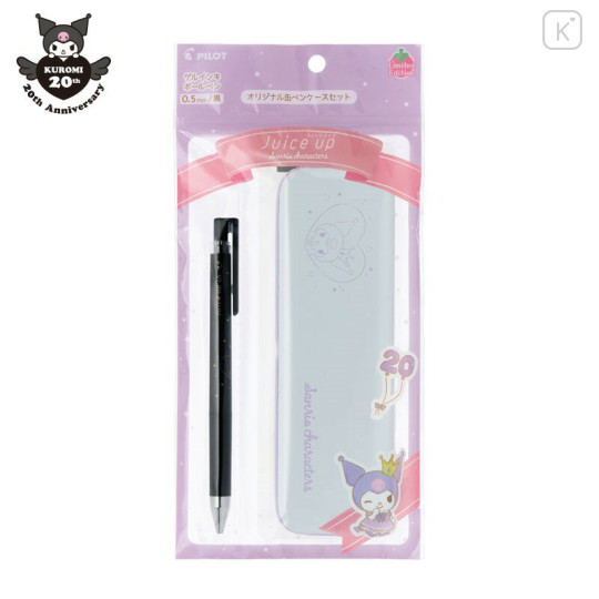 Japan Sanrio Juice Up Gel Pen & Tin Pen Case Set - Kuromi - 1