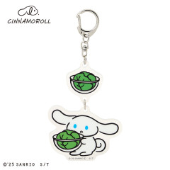 Japan Sanrio Double Acrylic Keychain - I.Cinnamoroll : Cabbage