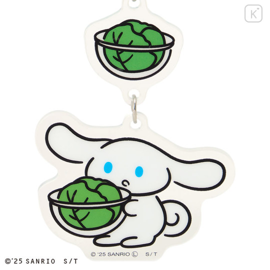 Japan Sanrio Double Acrylic Keychain - I.Cinnamoroll : Cabbage - 3