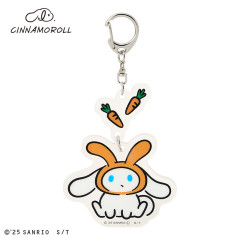 Japan Sanrio Double Acrylic Keychain - I.Cinnamoroll : Rabbit