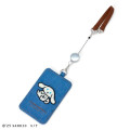 Japan Sanrio Sagara Embroidered Pass Case with Reel - I.Cinnamoroll : Light Blue - 4