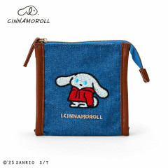 Japan Sanrio Sagara Embroidered Square Pouch - I.Cinnamoroll : Light Blue