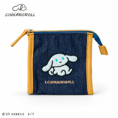 Japan Sanrio Sagara Embroidered Square Pouch - I.Cinnamoroll : Blue