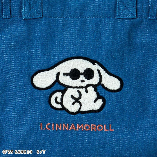 Japan Sanrio Sagara Embroidered Tote Bag - I.Cinnamoroll : Light Blue - 4