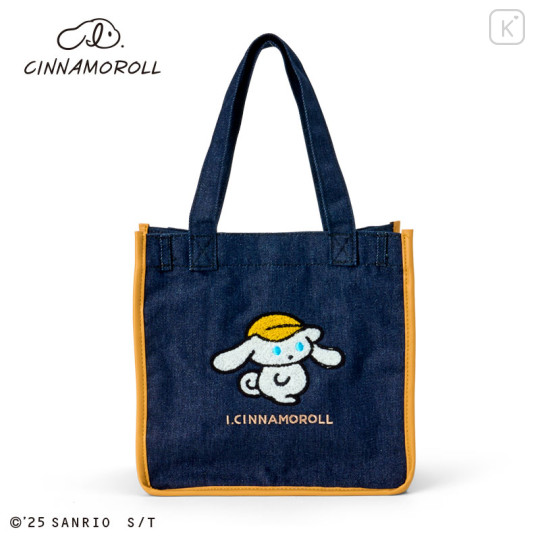 Japan Sanrio Sagara Embroidered Tote Bag - I.Cinnamoroll : Blue - 1