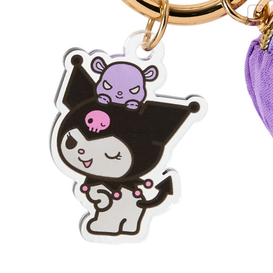 Japan Sanrio Petit Pouch with Charm - Kuromi - 3