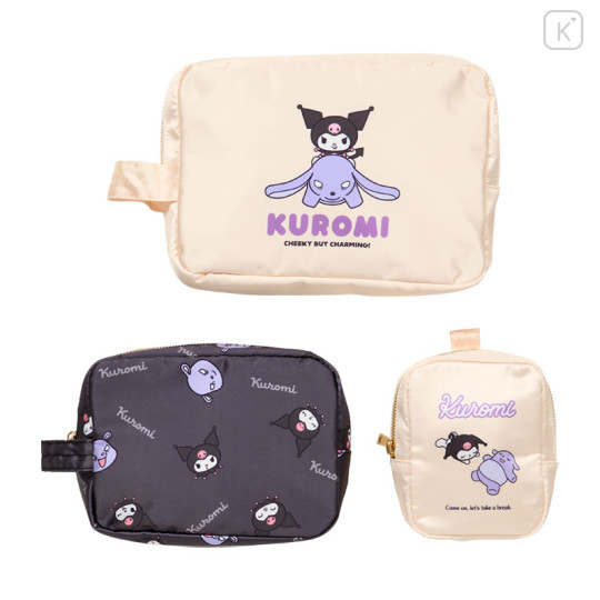 Japan Sanrio Travel Pouch Set - Kuromi : Expressions - 1