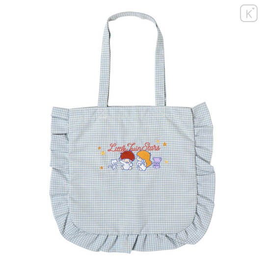 Japan Sanrio Frill Tote Bag - Little Twin Stars - 1