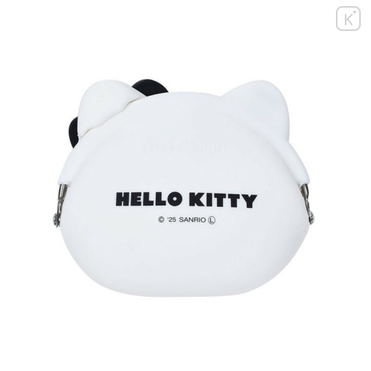 Japan Sanrio Mimi Pochi Pouch - Hello Kitty : Monotone - 2