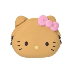 Japan Sanrio Mimi Pochi Pouch - Hello Kitty : Brown