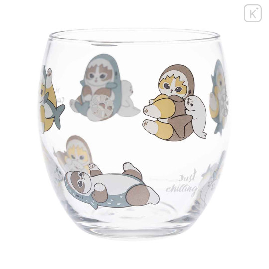 Japan Mofusand Swinging Glass Tumbler - Hello Shark Cat - 4