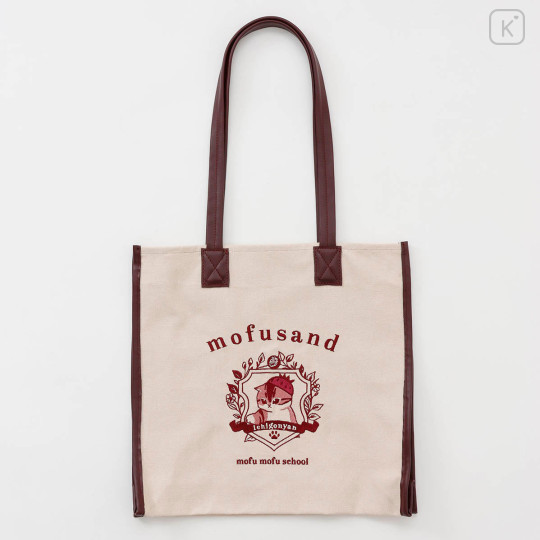 Japan Mofusand College-style Tote Bag - Strawberry Cat Rose Brown - 1