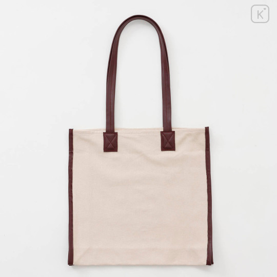 Japan Mofusand College-style Tote Bag - Strawberry Cat Rose Brown - 8