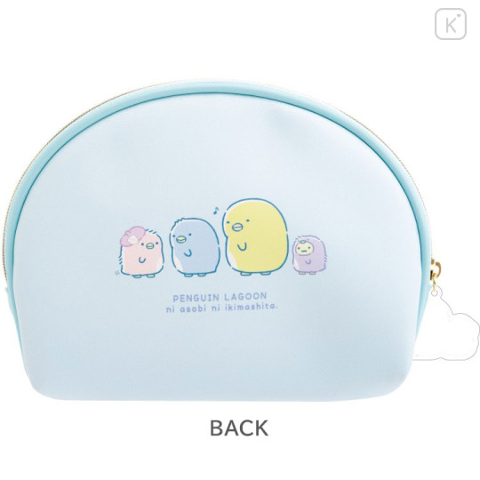 Japan San-X Clear Cosmetic Pouch - Sugarcocomuu : Penguin Lagoon Sea Blue - 2