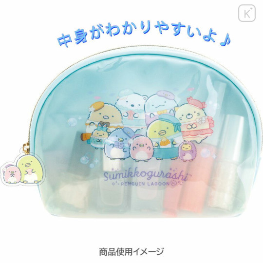 Japan San-X Clear Cosmetic Pouch - Sugarcocomuu : Penguin Lagoon Sea Blue - 3