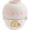Japan San-X Ceramic Tea Bowl & Melamine Soup Bowl Set - Sumikko Gurashi : Tonkatsu & Ebifurai no Shippo Fried Shrimp Tail - 1