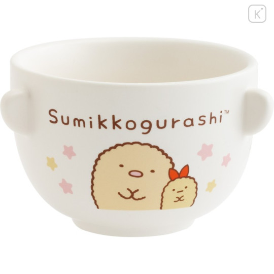 Japan San-X Ceramic Tea Bowl & Melamine Soup Bowl Set - Sumikko Gurashi : Tonkatsu & Ebifurai no Shippo Fried Shrimp Tail - 2
