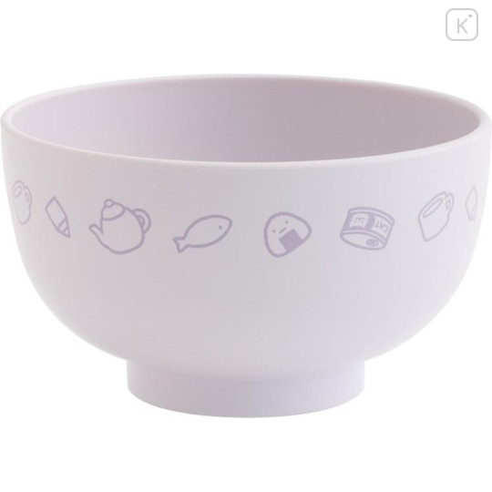 Japan San-X Ceramic Tea Bowl & Melamine Soup Bowl Set - Sumikko Gurashi : Shirokuma & Neko - 4