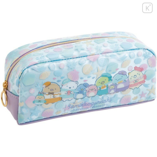 Japan San-X Pen Pouch Pencil Case - Sumikko Gurashi : Penguin Lagoon Sea Blue - 1