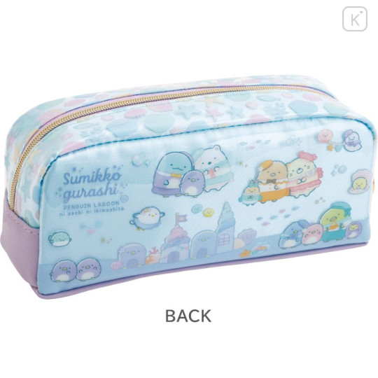 Japan San-X Pen Pouch Pencil Case - Sumikko Gurashi : Penguin Lagoon Sea Blue - 2