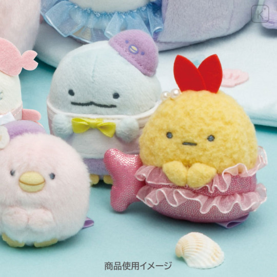 Japan San-X Tenori Plush (SS) - Sumikko Gurashi : Penguin Lagoon Ebifurai no Shippo Fried Shrimp Tail Mermaid - 3