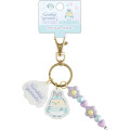 Japan San-X Acrylic Keychain 3 Charm - Sumikko Gurashi : Penguin Lagoon Ebifurai no Shippo Fried Shrimp Tail With Beads - 2