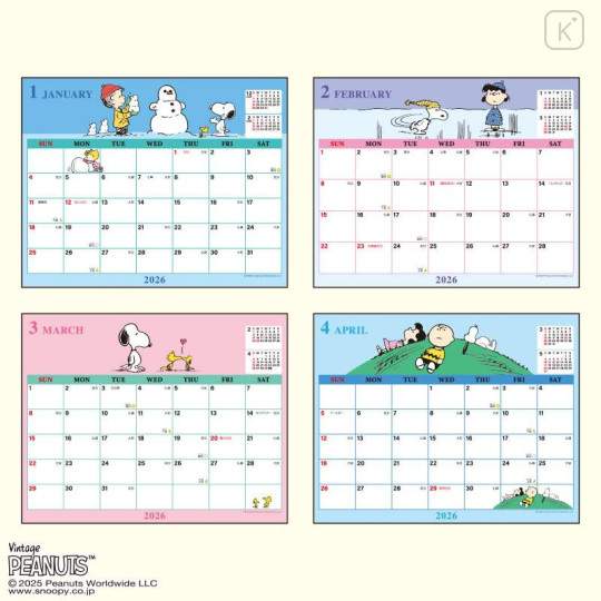 Japan Sanrio Original Sheet Calendar - Snoopy : 2026 - 6