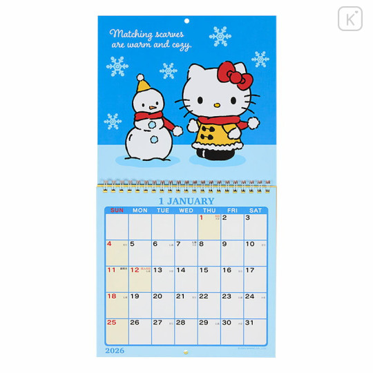 Japan Sanrio Original Wall Calendar (M) - Hello Kitty : 2026 - 2