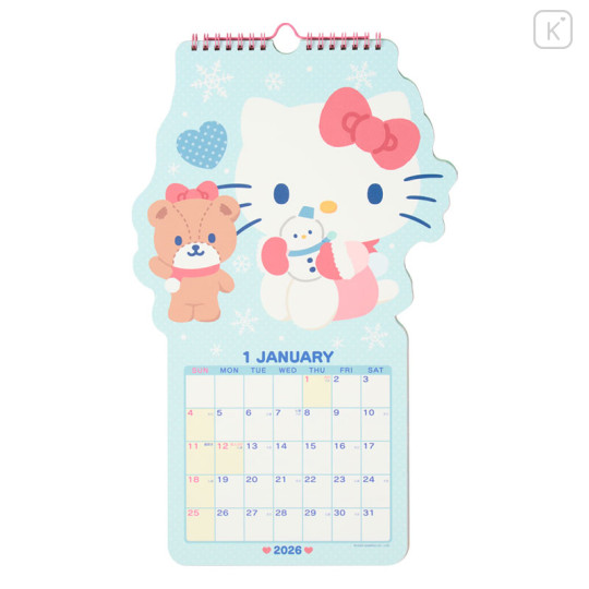 Japan Sanrio Original Die-cut Calendar - Hello Kitty : 2026 - 2