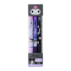 Japan Sanrio FriXion Ball Knock Erasable Gel Pen Set - Kuromi