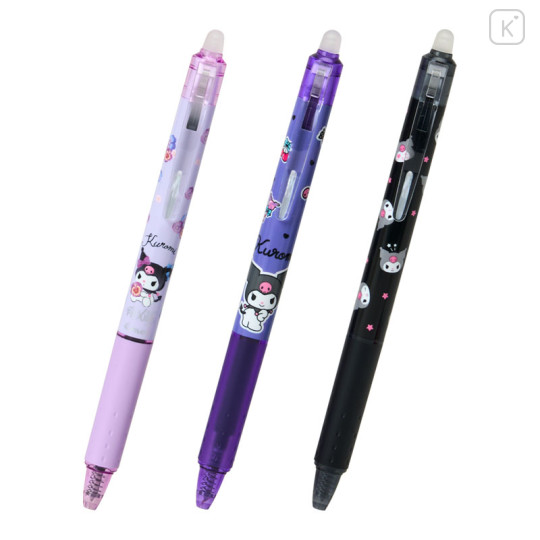 Japan Sanrio FriXion Ball Knock Erasable Gel Pen Set - Kuromi - 2