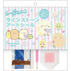 Japan San-X DIY Rhinestone Art Sticker Set - Sumikko Gurashi : Neko, Zassou, Tonkatsu Ebifurai no Shippo Fried Shrimp Tail Heart