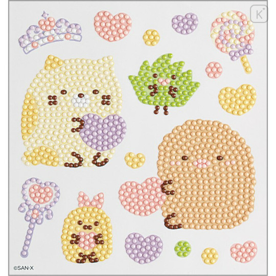 Japan San-X DIY Rhinestone Art Sticker Set - Sumikko Gurashi : Neko, Zassou, Tonkatsu Ebifurai no Shippo Fried Shrimp Tail Heart - 2