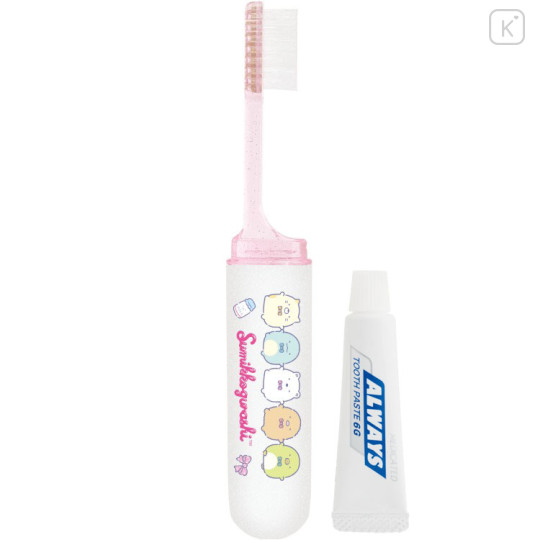 Japan San-X Toothbrush Set - Sumikko Gurashi : Pink Milk bottle - 3